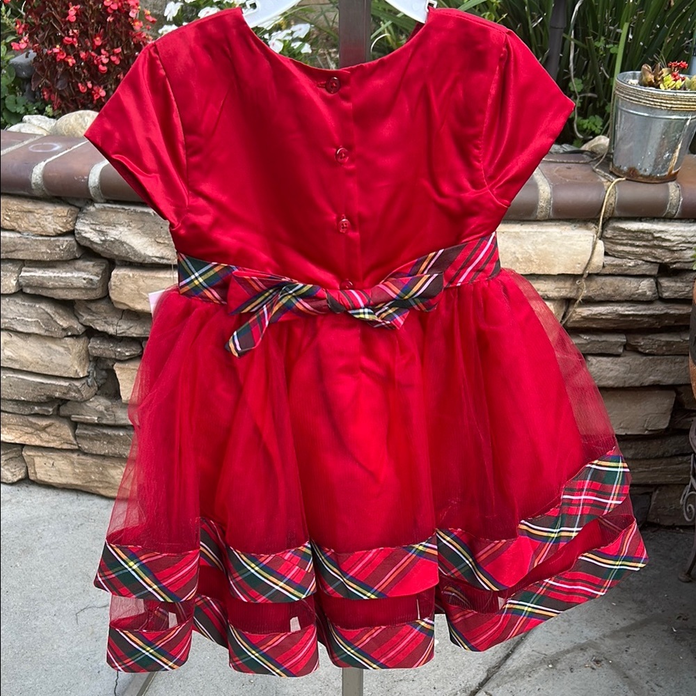Blueberi Boulevard Red Plaid Kids Formal Dress - Picture 6 of 13
